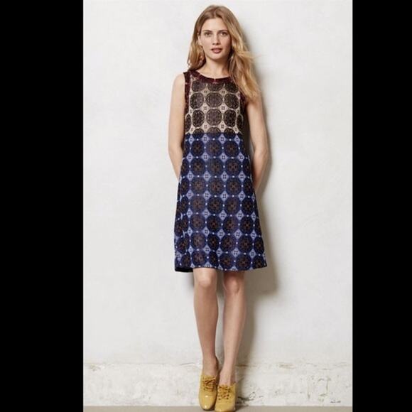 Anthropologie Cecilia Prado $298 Jewel Tone Metallic Knit Dress Women's L - Picture 1 of 9